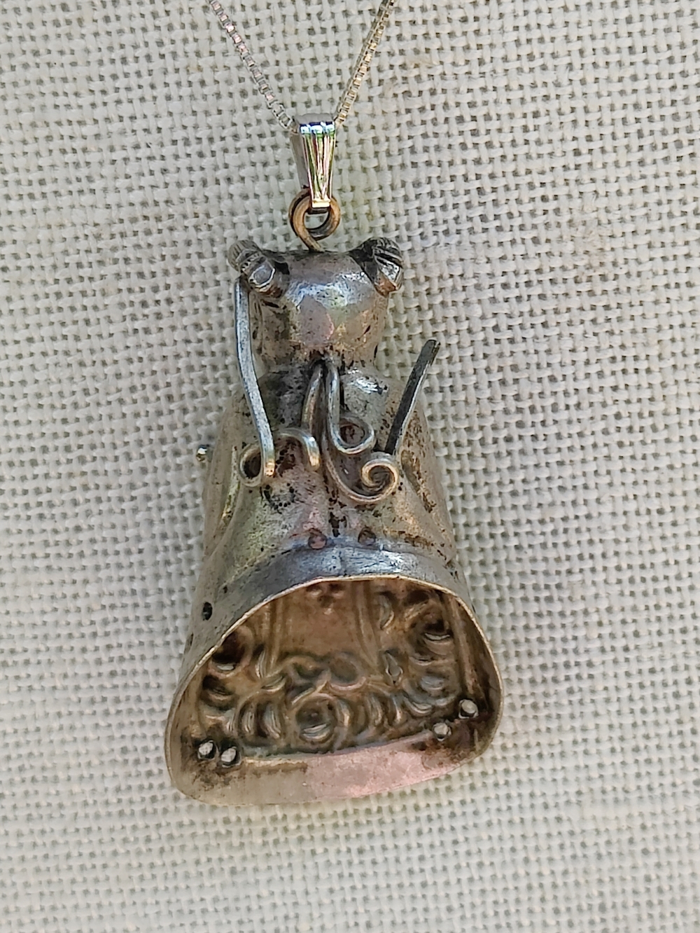 Antique Sterling Japanese Immortal Pendant necklace - Picture 3 of 6